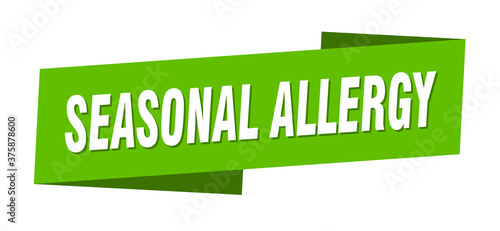 seasonal allergy banner template. ribbon label sign. sticker