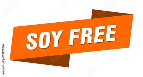 soy free banner template. ribbon label sign. sticker