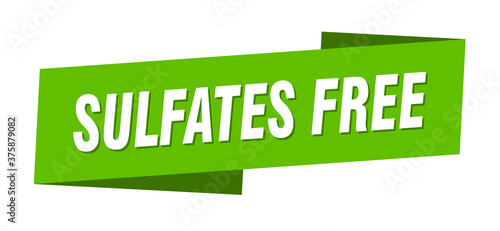 sulfates free banner template. ribbon label sign. sticker