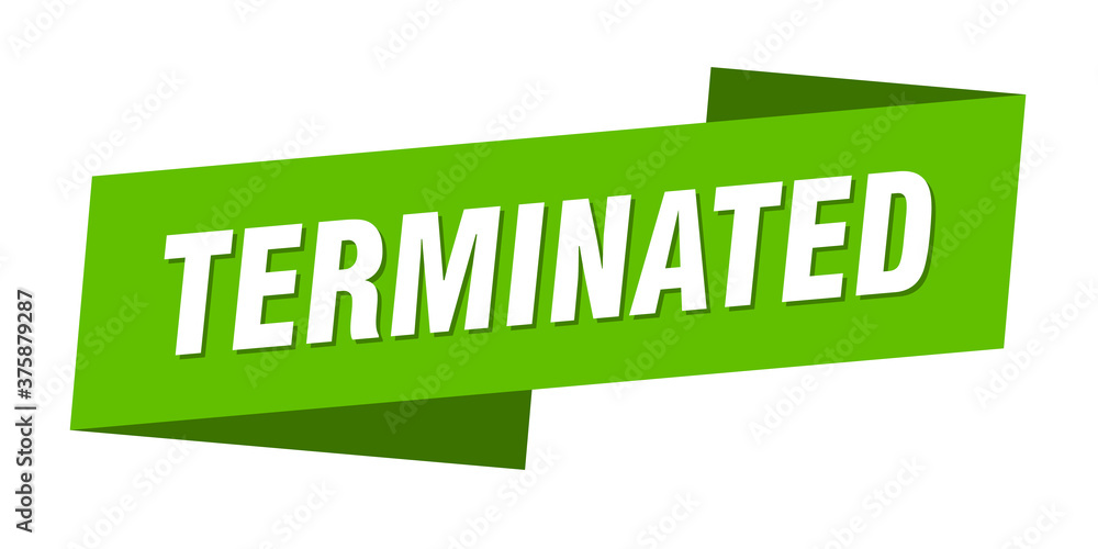 terminated banner template. ribbon label sign. sticker terminated banner template. ribbon label sign. sticker