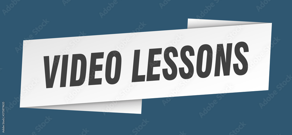 video lessons banner template. ribbon label sign. sticker video lessons banner template. ribbon label sign. sticker