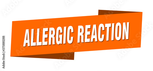 allergic reaction banner template. ribbon label sign. sticker