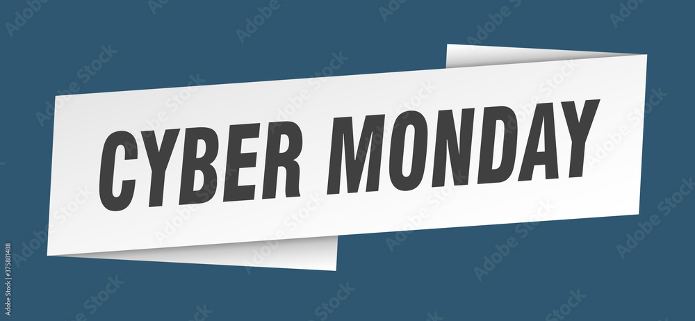 cyber monday banner template. ribbon label sign. sticker
