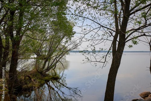 Bank of lake Pleshcheyevo in Pereslavl-Zalessky in spring