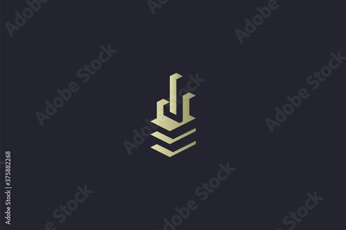 Luxury Gold Building Rear Estate Logo