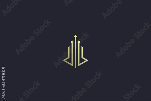 Luxury Gold Building Rear Estate Logo