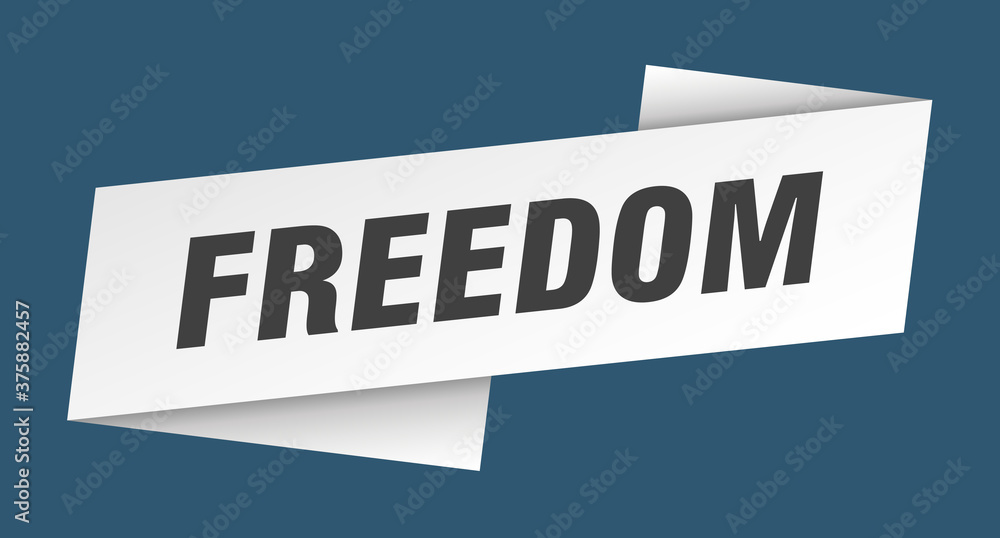 freedom banner template. ribbon label sign. sticker Stock Vector
