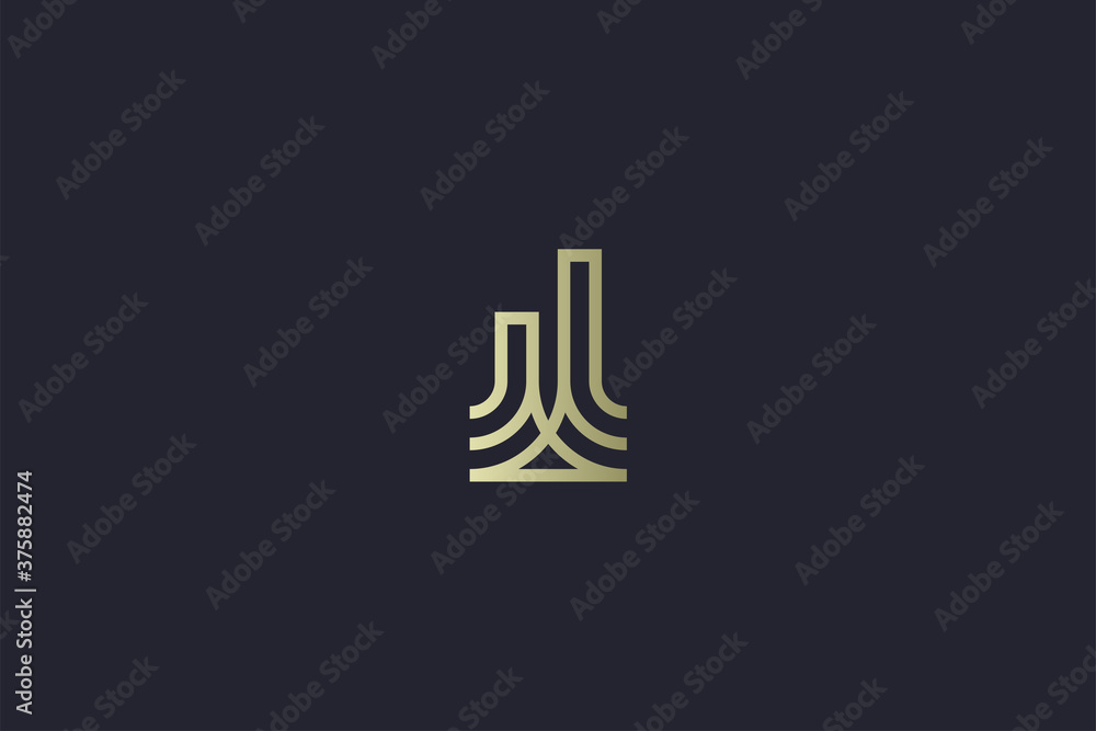 Luxury Gold Building Real Estate Logo Luxury Gold Building Real Estate Logo