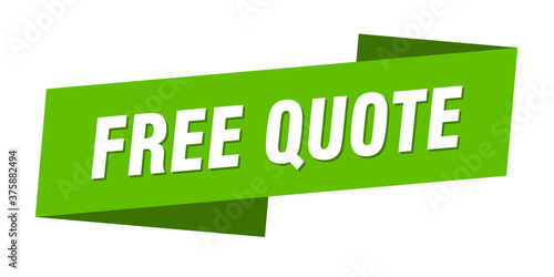 free quote banner template. ribbon label sign. sticker