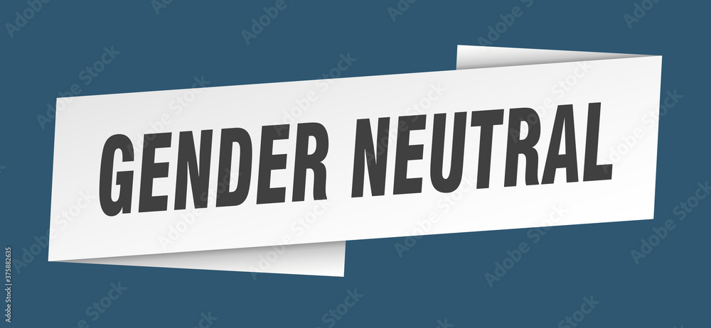 gender neutral banner template. ribbon label sign. sticker