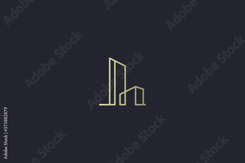 Luxury Gold Building Real Estate Logo