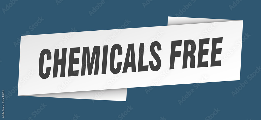chemicals free banner template. ribbon label sign. sticker