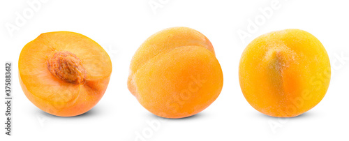 Yellow peaches isolated on a white background