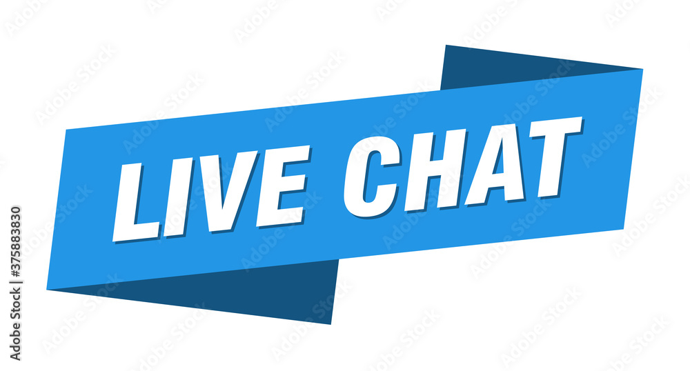 live chat banner template. ribbon label sign. sticker