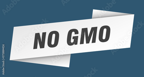 no gmo banner template. ribbon label sign. sticker