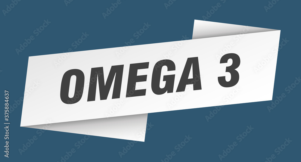 omega 3 banner template. ribbon label sign. sticker omega 3 banner template. ribbon label sign. sticker