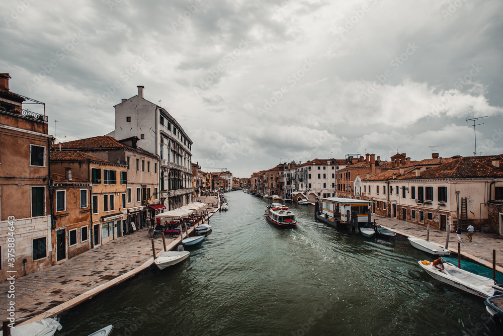 VENICE, ITALY - AUGUST 30 2020: View of Rio di Cannaregio in Venice