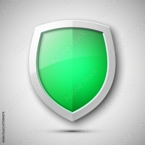Protection shield concept. Safety badge icon. Privacy banner. Security label. Defense tag. Presentation sticker shape illustration