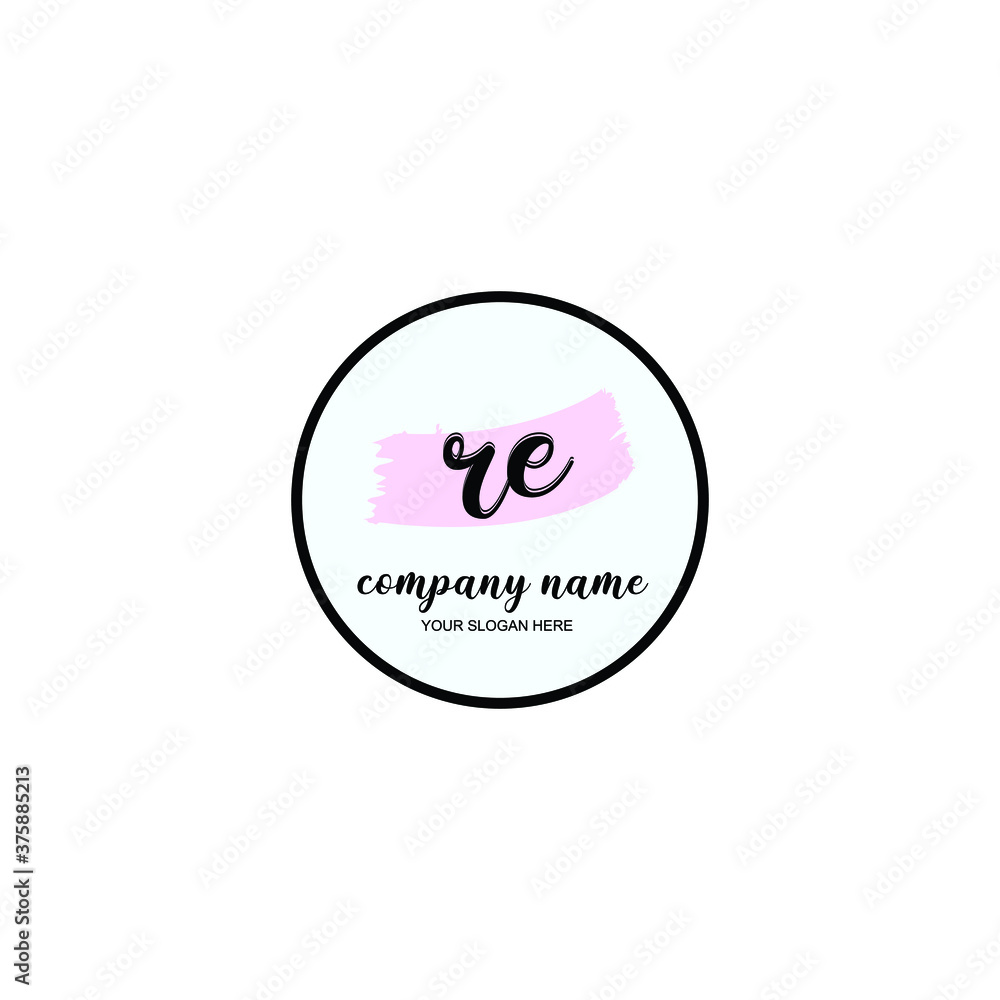 RE Initial handwriting logo template vector
RE Initial handwriting logo template vector