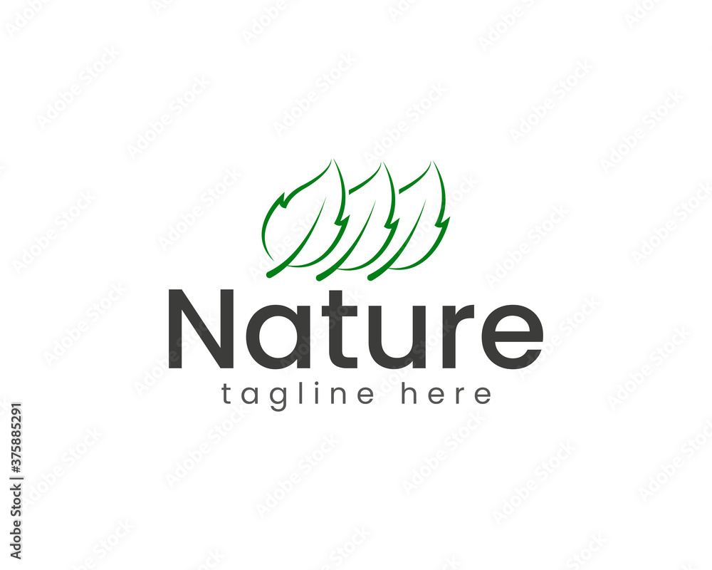 Fototapeta premium Leaf logo in natural green