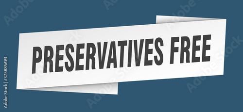 preservatives free banner template. ribbon label sign. sticker