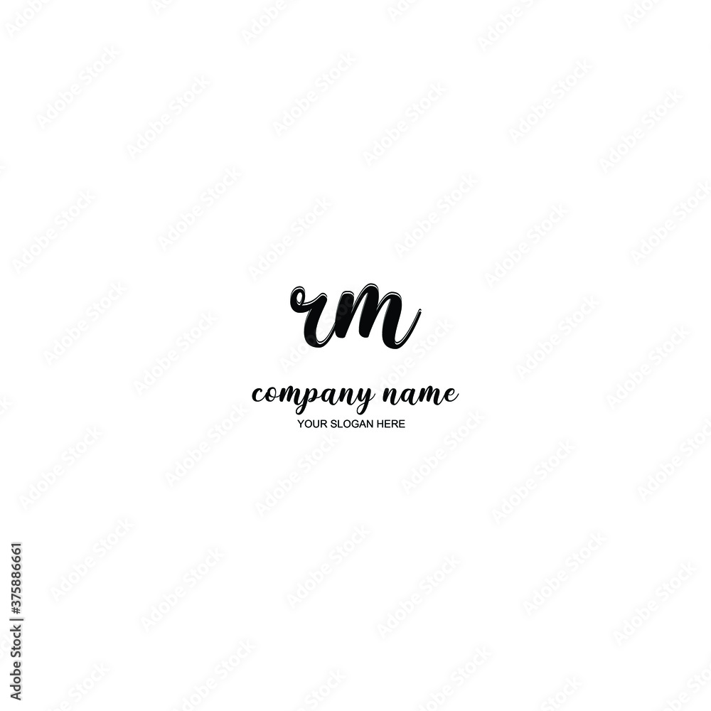 RM Initial handwriting logo template vector RM Initial handwriting logo template vector