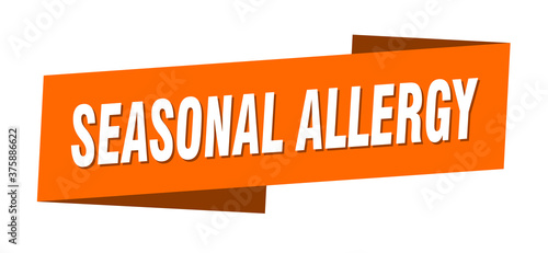 seasonal allergy banner template. ribbon label sign. sticker