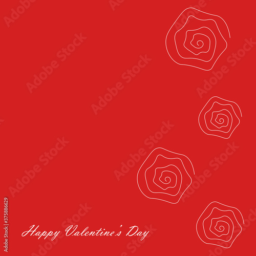 Happy valentines day background with roses, vector illustration