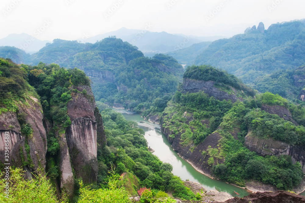 Naklejka premium Nine bend River wuyishan china landscape