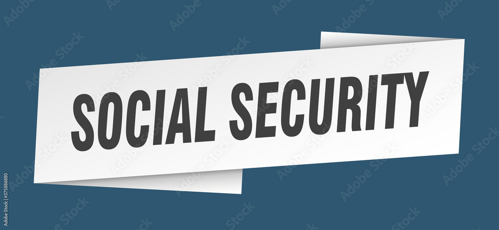 social security banner template. ribbon label sign. sticker