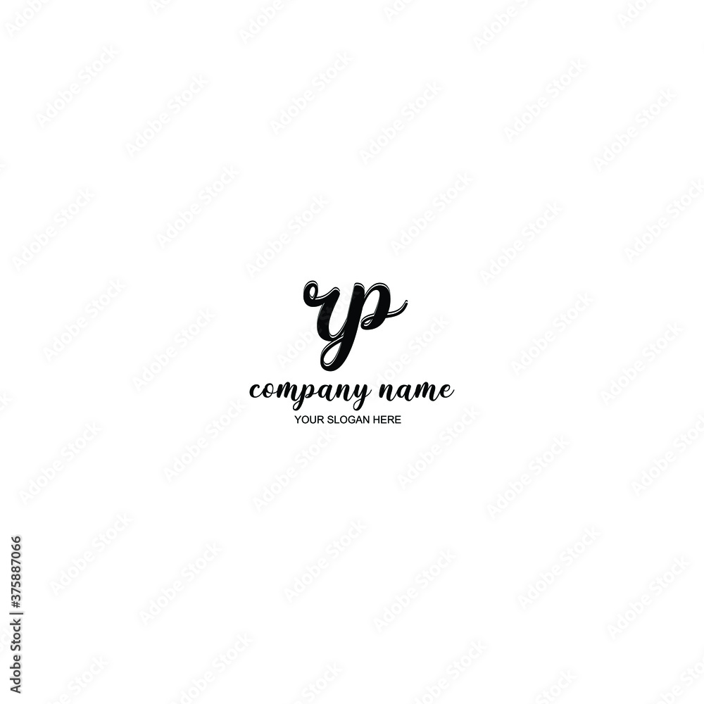 RP Initial handwriting logo template vector RP Initial handwriting logo template vector