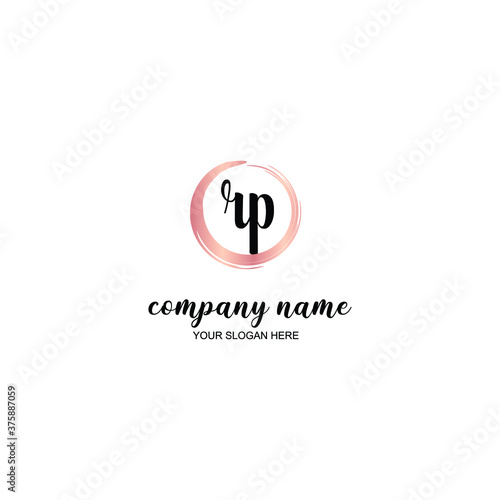 RP Initial handwriting logo template vector