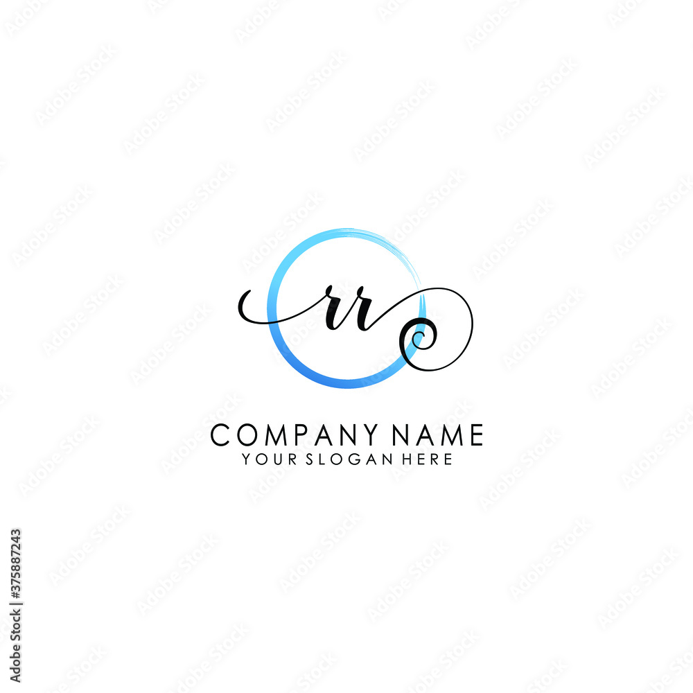 RR Initial handwriting logo template vector RR Initial handwriting logo template vector