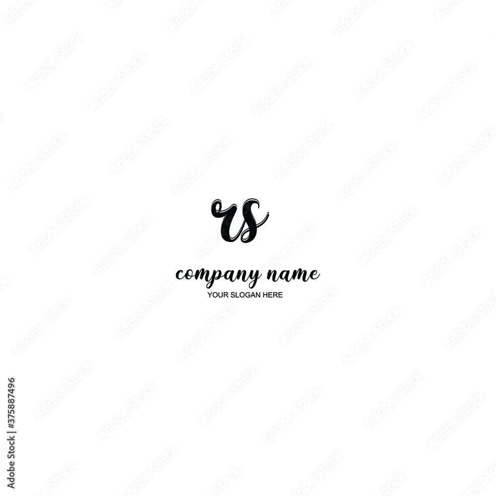 RS Initial handwriting logo template vector RS Initial handwriting logo template vector