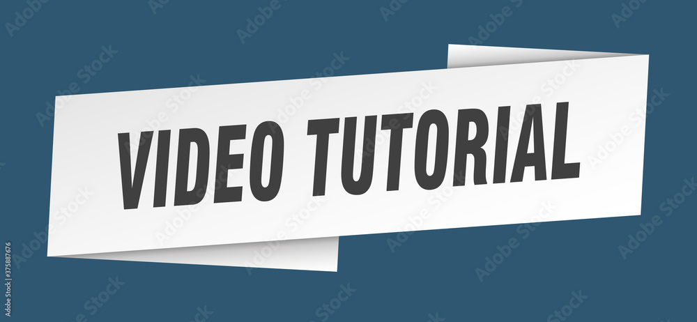 video tutorial banner template. ribbon label sign. sticker