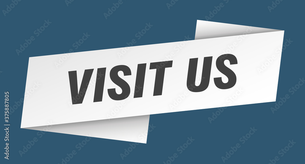 visit us banner template. ribbon label sign. sticker visit us banner template. ribbon label sign. sticker