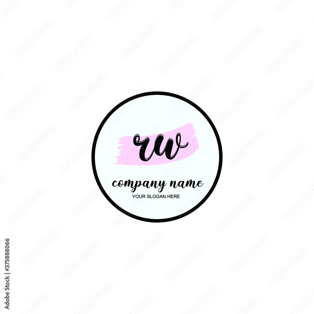 RW Initial handwriting logo template vector RW Initial handwriting logo template vector