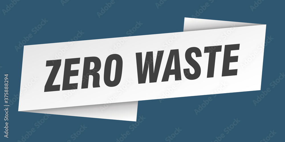 zero waste banner template. ribbon label sign. sticker