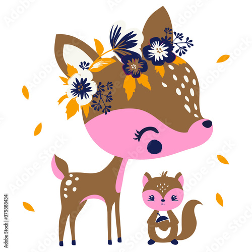 deer and fawn cartoon