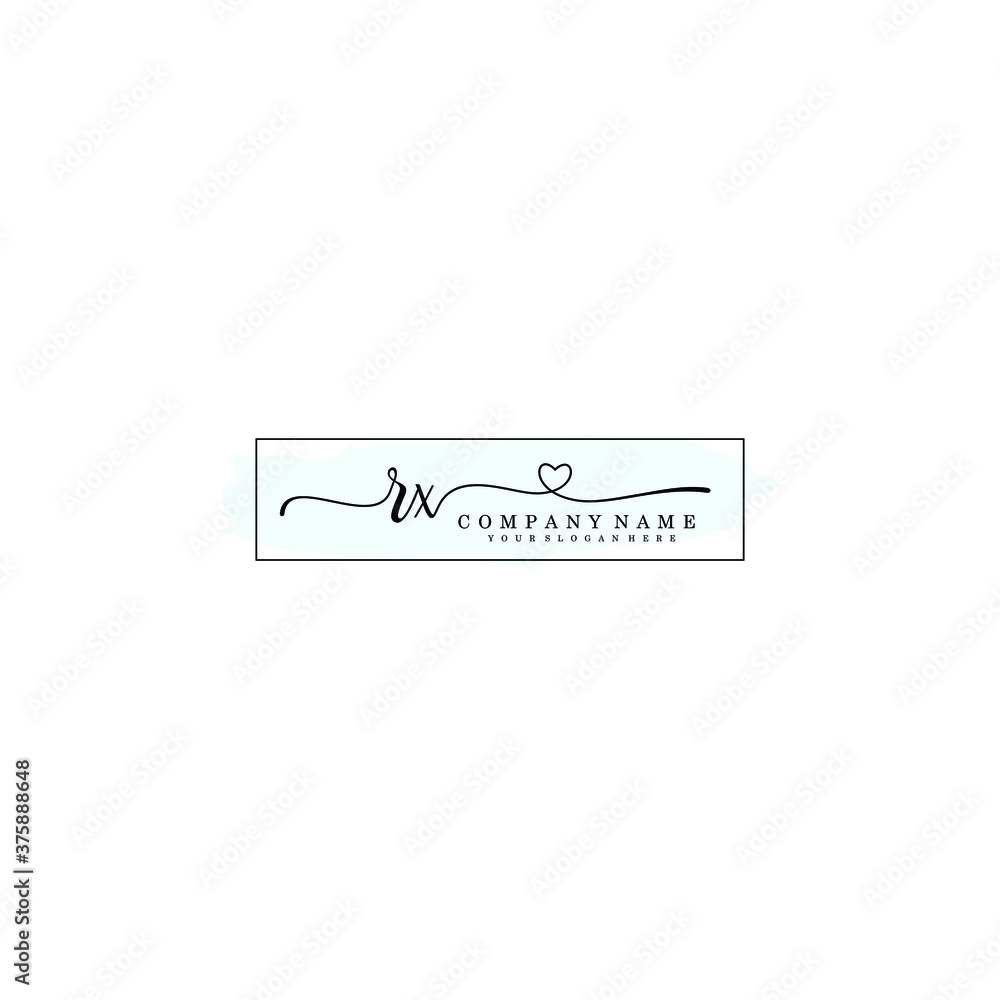 RX Initial handwriting logo template vector RX Initial handwriting logo template vector