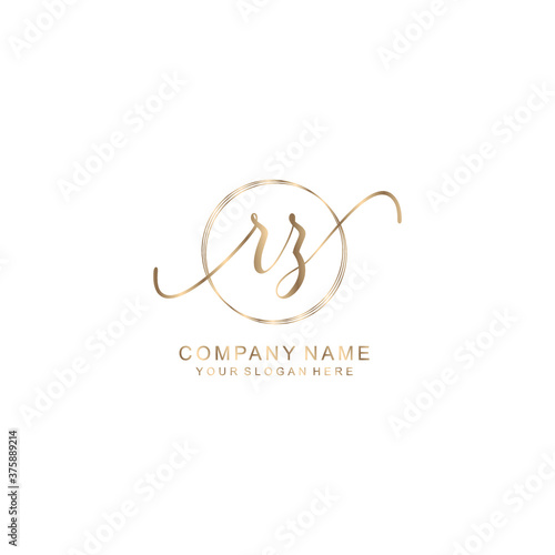 RZ Initial handwriting logo template vector