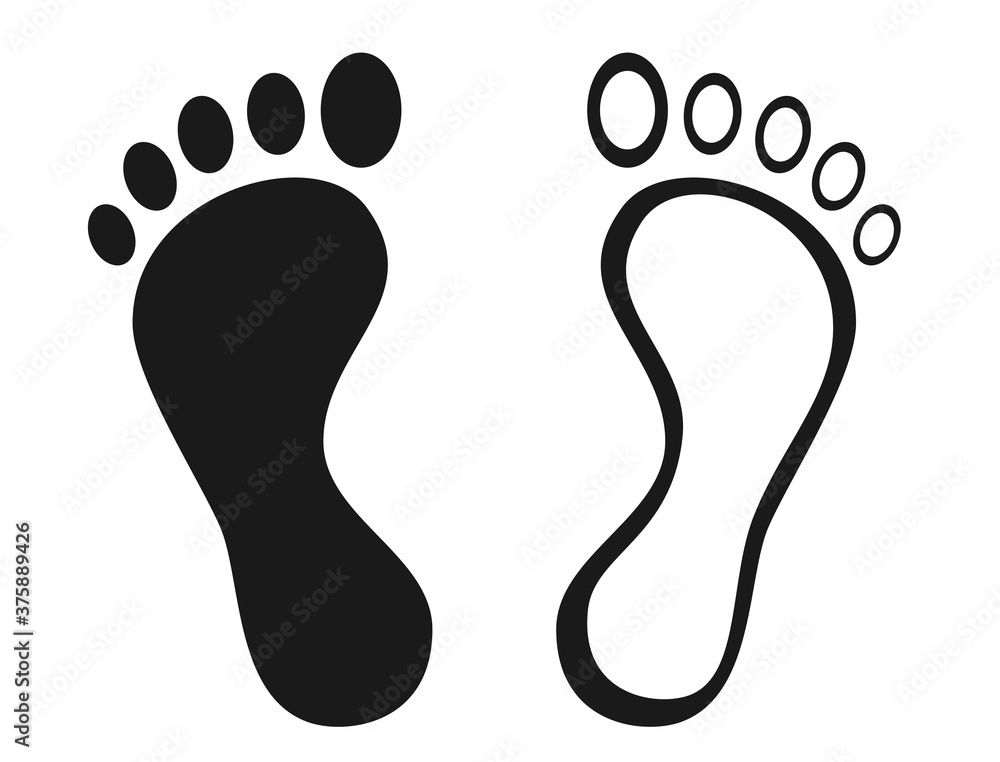 Footprints in dark and black and white mode Footprints in dark and black and white mode