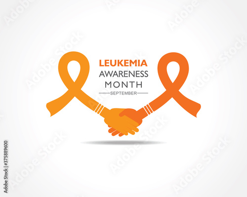 Leukemia Awareness month with orange colored ribbon, observed in September