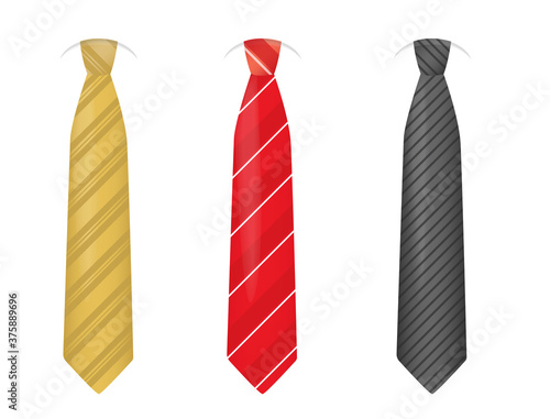 Long tie with three color variants