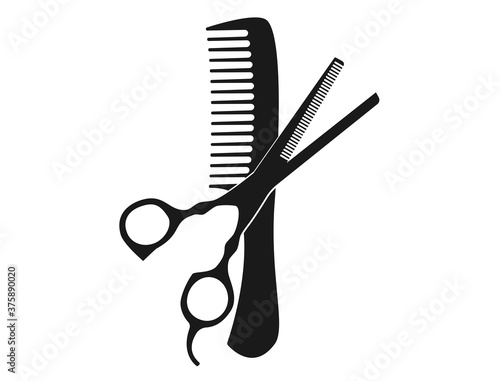 Random scissors and combs used by barbers