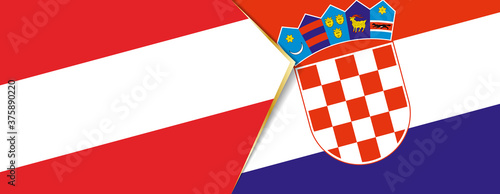 Austria and Croatia flags, two vector flags.