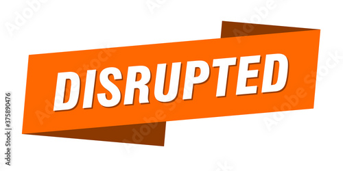 disrupted banner template. ribbon label sign. sticker