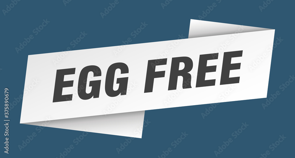 egg free banner template. ribbon label sign. sticker