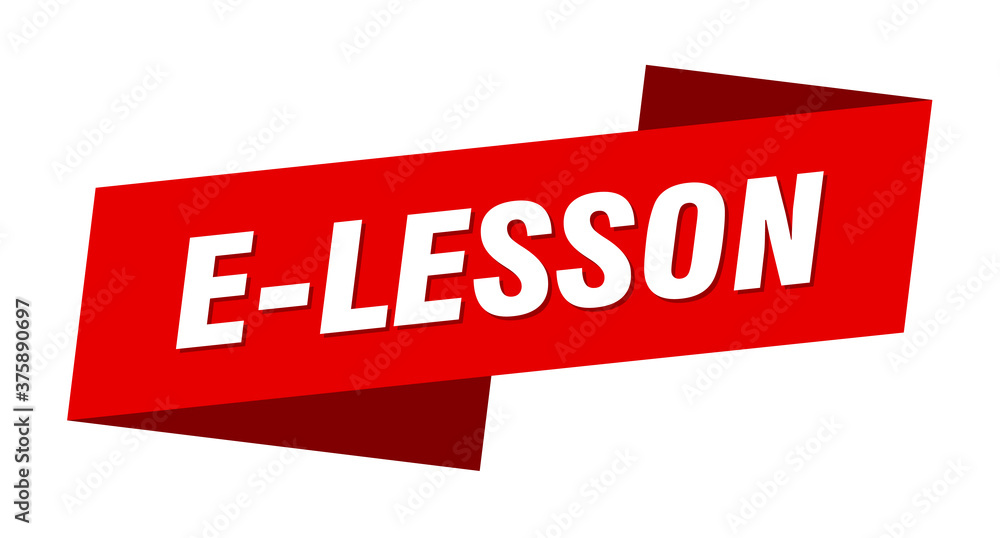 e-lesson banner template. ribbon label sign. sticker e-lesson banner template. ribbon label sign. sticker