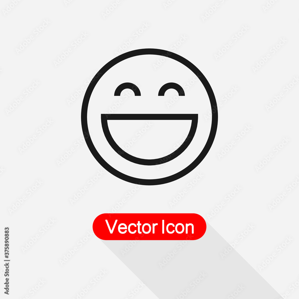 Obraz premium Smile Icon, Laught Smile Icon Vector Illustration Eps10